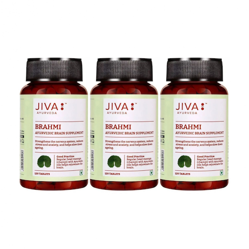 Набор Брахми (3 х 120 таб, 500 мг), Brahmi Tablets Set, произв. Jiva #1