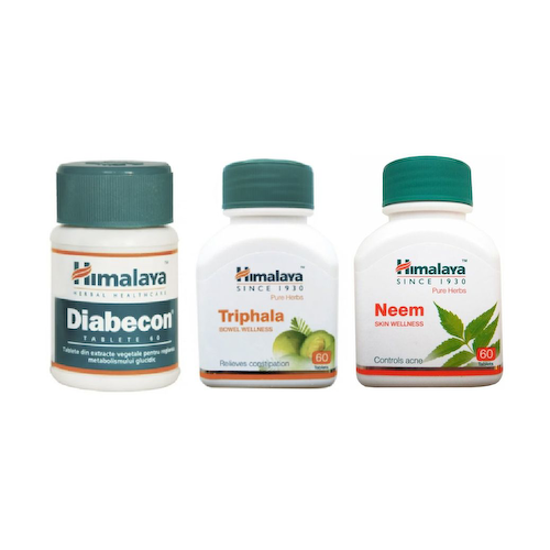 Набор Диабекон, Трифала, Ним (3 шт x 60 таб), Diabecon, Triphala, Neem Set, произв. Himalaya #1