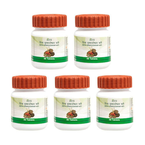 Набор Дивья Врикдошар Вати (5 x 40 таб), Divya Vrikkdoshhar Vati Set, произв. Patanjali #1