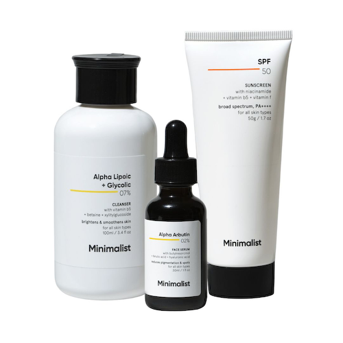Набор для борьбы с пигментацией (100 мл + 30 мл + 50 г), Anti-Pigmentation Kit Set, произв. Minimalist #1