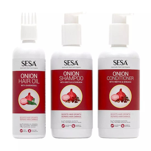Набор для роста и восстановления волос (200 мл + 300 мл + 300 мл), Onion Hair Growth &amp; Damage Repair Set, произв. Sesa #1