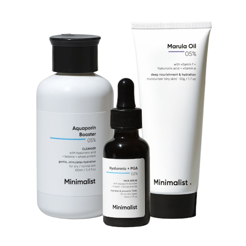 Набор для ухода за сухой кожей (100 мл + 30 мл + 50 г), Dry Skincare Kit Set, произв. Minimalist #1