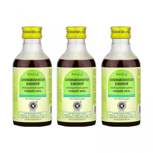 Набор Гандхарвахастади Кашаям (3 x 200 мл), Gandharvahastadi Kashayam Set, произв. Kottakkal Ayurveda #1
