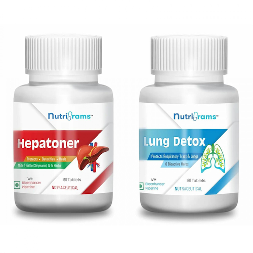 Набор Гепатонер + Ланг Детокс (2 x 60 таб, 500 мг), Hepatoner + Lung Detox Set, произв. Nutrigrams #1