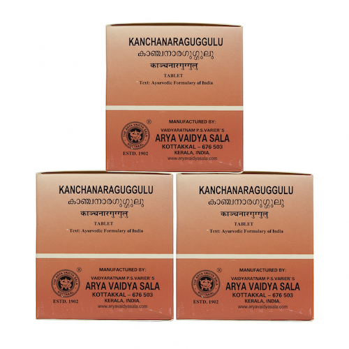 Набор Канчанара Гуггул (3 х 100 таб), Kanchanaraguggulu Set, произв. Kottakkal Ayurveda #1