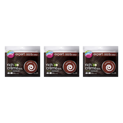 Набор Крем-краска для волос, натуральный коричневый (3 x 40 г), Expert Creme Hair Colour Natural Brown Set, произв. Godrej #1