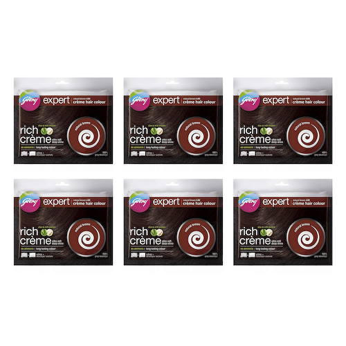 Набор Крем-краска для волос, натуральный коричневый (6 x 40 г), Expert Creme Hair Colour Natural Brown Set, произв. Godrej #1