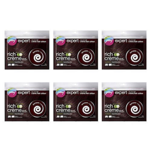 Набор Крем-краска для волос, темно-коричневый (6 x 40 г), Expert Creme Hair Colour Dark Brown Set, произв. Godrej #1