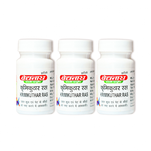 Набор Кримикутхар Рас (3 х 80 таб, 150 мг), Krimikuthar Ras Set, произв. Baidyanath #1