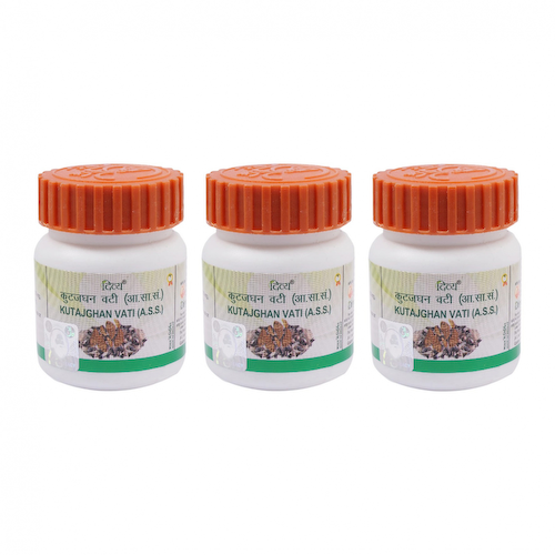 Набор Кутаджгхан Вати (3 x 80 таб, 250 мг), Kutajghan Vati Set, произв. Patanjali #1
