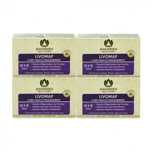 Набор Ливомап (4 x 100 таб, 500 мг), Livomap Set, произв. Maharishi Ayurveda #1