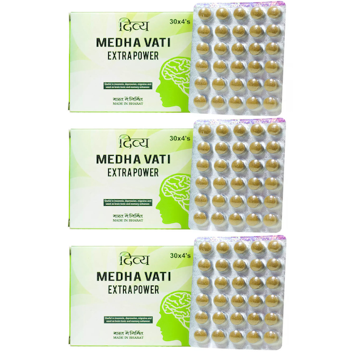 Набор Медха Вати (3 х 120 таб, 500 мг), Medha Vati Extra Power Set, произв. Patanjali #1