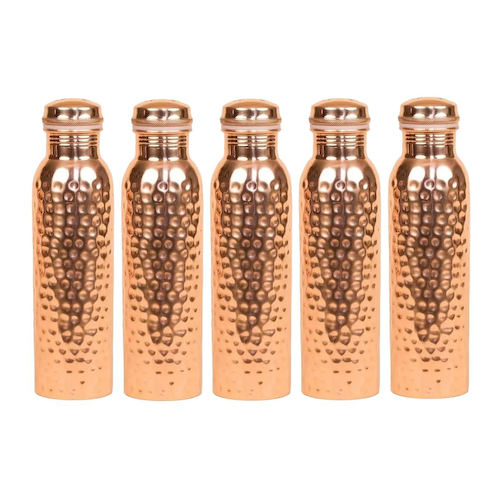 Набор медных бутылок (5 x 950 мл), Hammered Copper Water Bottle Set, произв. Isha Life #1