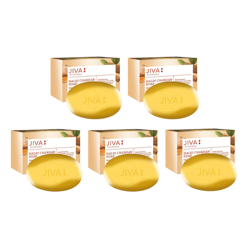 Набор мыла с Куркумой и Сандалом (5 x 75 г), Haldi Chandan Soap Set, произв. Jiva #1