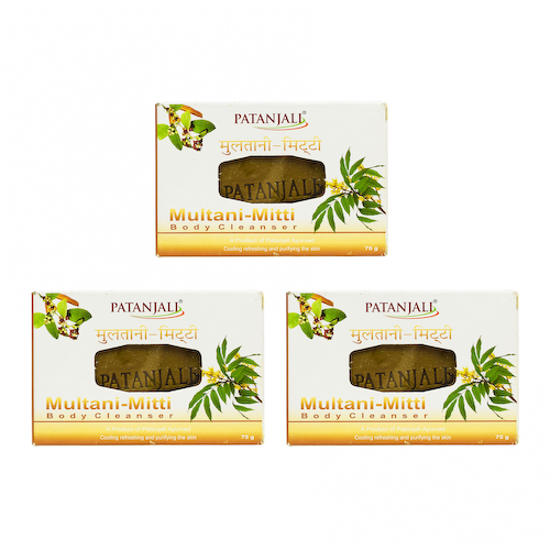 Набор мыла с Мултани Митти (3 x 75 г), Multani-Mitti Body Cleanser Set, произв. Patanjali #1
