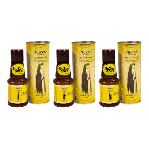 Набор Натуральное масло для роста волос (3 x 100 мл), NuZen Gold Herbal Hair Oil Set, произв. NuZen #1