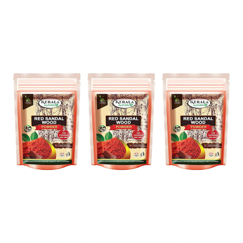 Набор порошка Красного сандала (3 x 100 г), Red Sandal Wood Powder Set, произв. Kerala Ayurvedic #1