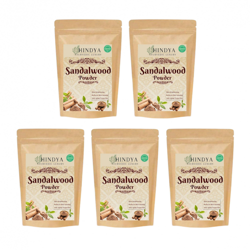 Набор порошка Сандала (5 x 100 г), Sandalwood Powder Set, произв. Hindya Ayurvedic Luxury #1