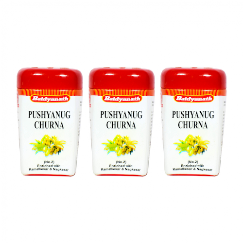 Набор Пушьянуг Чурна (3 x 60 г), Pushyanug Churna Set, произв. Baidyanath #1