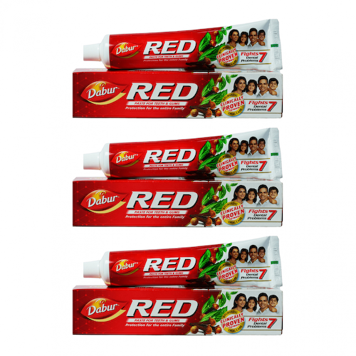 Набор Рэд: натуральной зубной пасты (3 x 200 г), Red Toothpaste Set, произв. Dabur #1