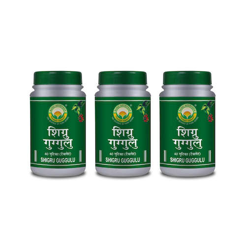 Набор Шигру Гуггулу (3 x 40 таб, 380 мг), Shigru Guggulu Set, произв. Basic Ayurveda #1