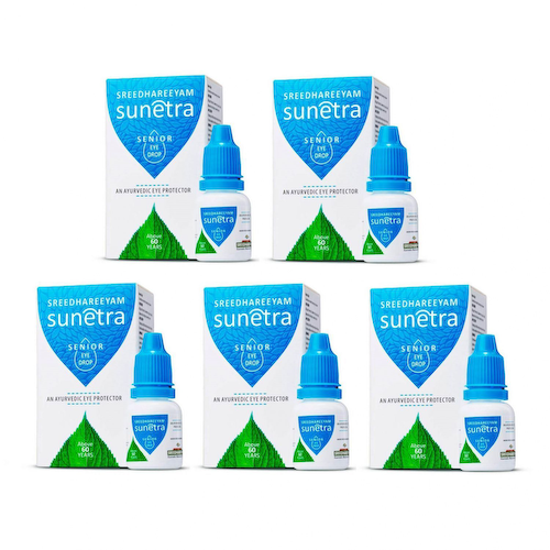 Набор Сунетра: глазные капли 60+ (5 x 10 мл), Sunetra Senior Eyedrop (Above 60 years) Set, произв. Sreedhareeyam #1