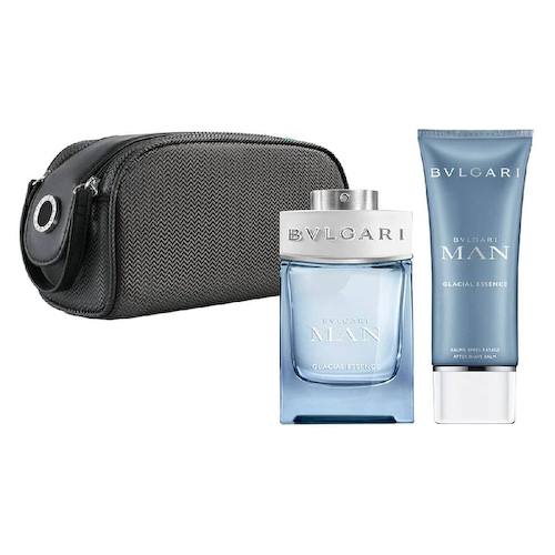 Набор Сущность льда (100 мл + 100 мл), Man Glacial Essence Eau De Parfum, After Shave Balm &amp; Pouch Set, произв. Bvlgari #1