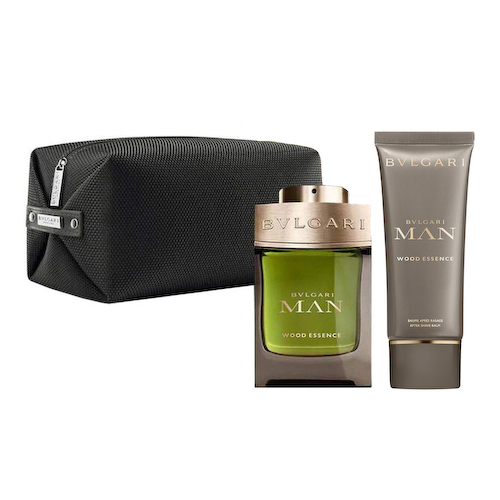 Набор Сущность леса (100 мл + 100 мл), Man Wood Essence Eau De Parfum, After Shave Balm &amp; Pouch Set, произв. Bvlgari #1