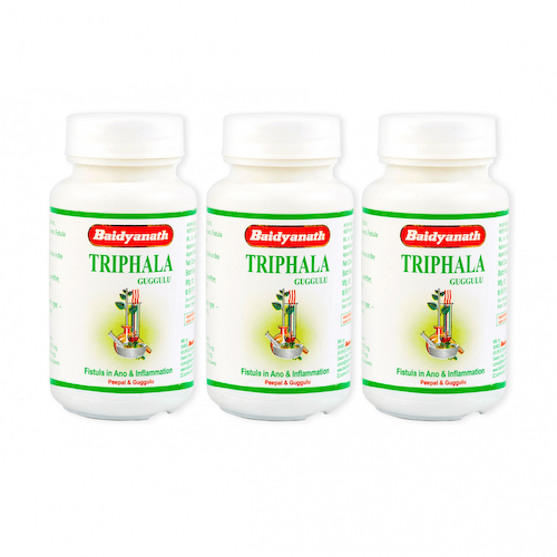 Набор Трифала Гуггул (3 х 80 таб, 375 мг), Triphala Guggulu Set, произв. Baidyanath #1