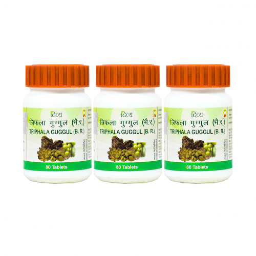 Набор Трифала Гуггул (3 х 80 таб, 500 мг), Triphala Guggul Set, произв. Patanjali #1