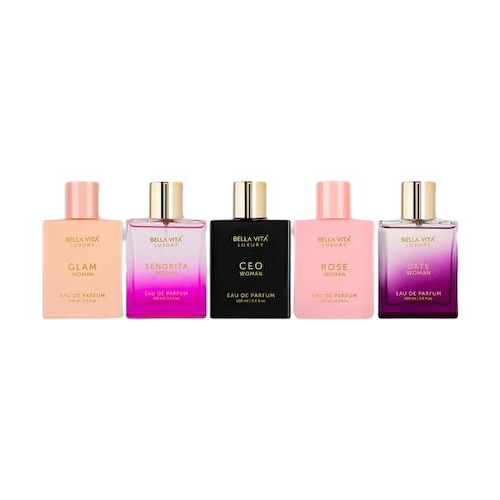Набор женской парфюмированной воды (5 х 100 мл), Glam, Senorita, CEO, Rose &amp; Date Eau De Parfum Set, произв. Bella Vita #1
