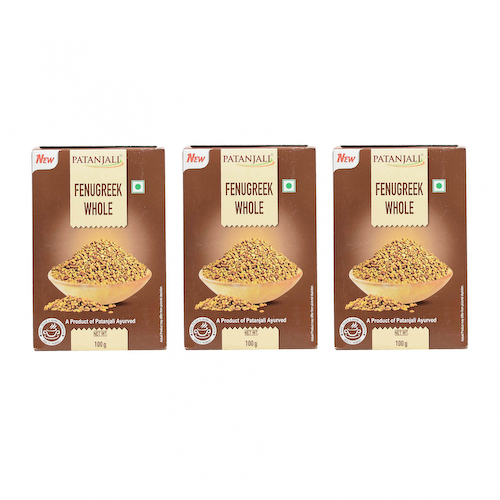 Набор Семена Пажитника (3 x 100 г), Fenugreek Whole Set, произв. Patanjali #1