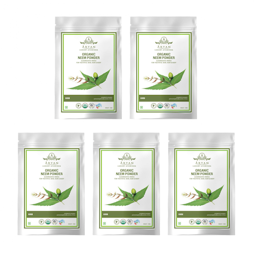 Набор Органический порошок Нима (5 x 100 г), Organic Neem Powder Set, произв. Aryan #1