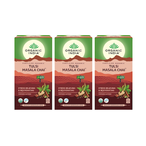 Набор чая Масала с Тулси (3 x 25 пак, 2,1 г), Tulsi Masala Chai Set, произв. Organic India #1