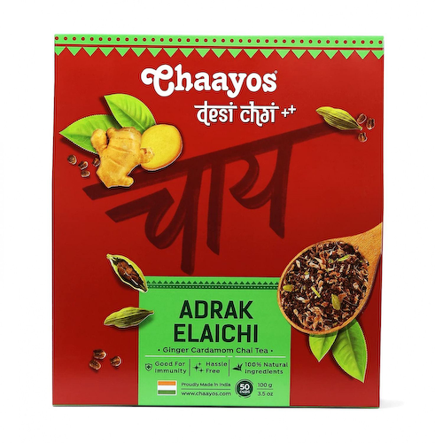 Чай с Имбирем и Кардамоном (100 г), Adrak Elaichi Tea Ginger and Cardamom, произв. Chaayos #1