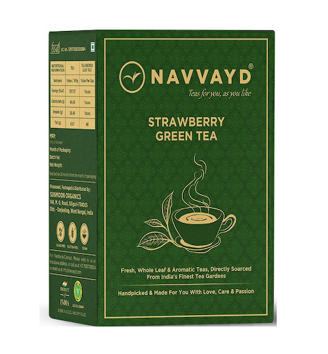 Зеленый чай с Клубникой (100 г), Strawberry Green Tea, произв. Navvayd #1