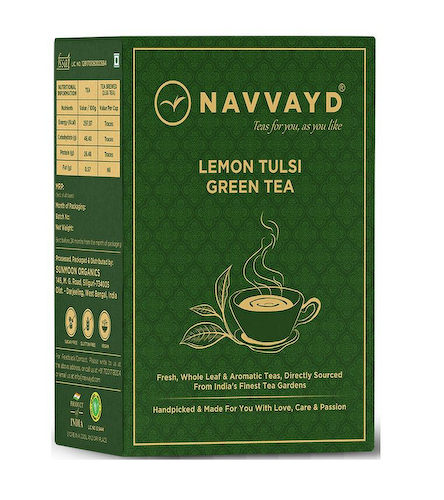 Зеленый чай с Лимоном и Тулси (100 г), Lemon Tulsi Green Tea, произв. Navvayd #1