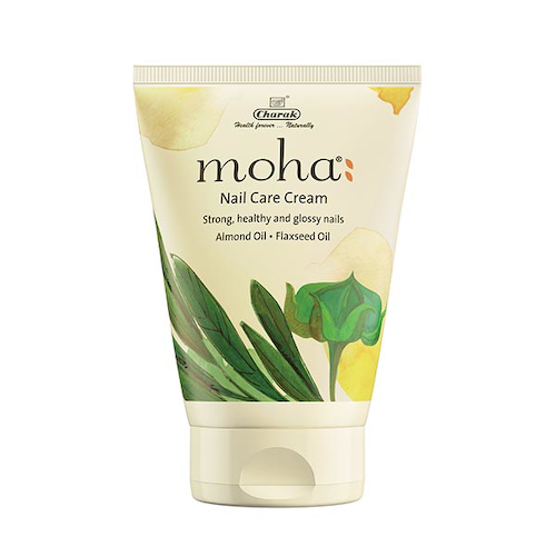 Моха: крем для ногтей с льняным маслом и маслом миндаля (100 г), Moha Nail Care Cream, произв. Charak #1
