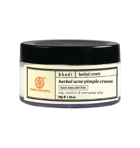 Натуральный крем от акне и чёрных точек с маслом Ши (50 г), Herbal Acne Pimple Cream Shea Butter, произв. Khadi Natural #1