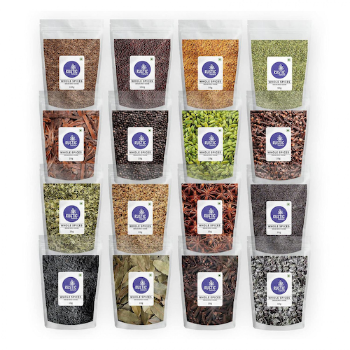 Набор из 16 цельных индийских специй (500 г), Indian Whole Spices Set, произв. Rustic Nature #1