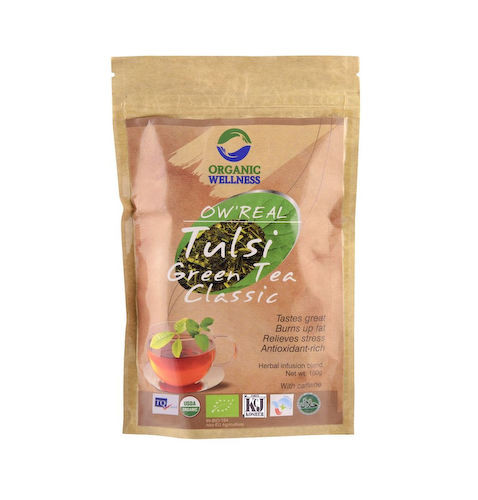 Классический зелёный чай с Тулси (100 г), Real Tulsi Green Tea Classic, произв. Organic Wellness #1
