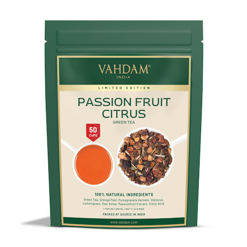 Цитрусовый чай с Маракуйей (100 г), Passion Fruit Citrus Green Tea, произв. VAHDAM #1