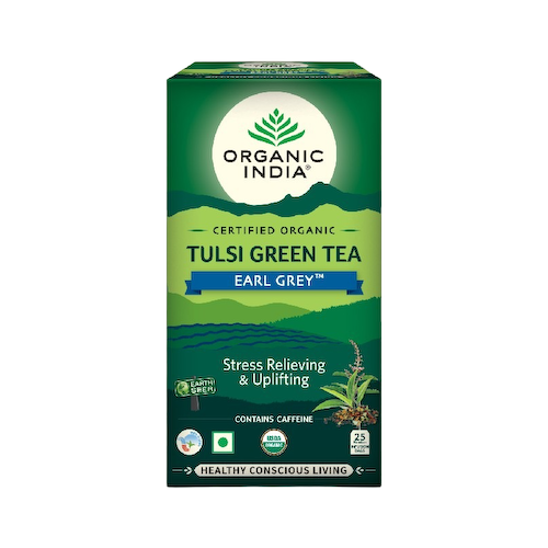 Зеленый чай c Тулси и Бергамотом (25 пак, 1,8 г), Tulsi Green Tea Earl Grey, произв. Organic India #1