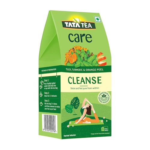 Зеленый чай для очищения с Тулси и Куркумой (25 пак), Infusion Green Tea with Tulsi, Turmeric, произв. Tata Tea #1