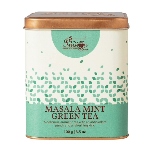 Зеленый чай Масала с Мятой (100 г), Masala Mint Green Tea, произв. Indian Chai #1