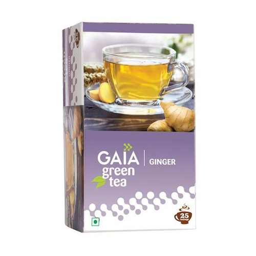 Зеленый чай с Имбирем (25 пак, 2 г), Green Tea Ginger, произв. Gaia #1