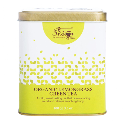 Зеленый чай с Лемонграссом (100 г), Organic Lemongrass Green Tea, произв. Indian Chai #1