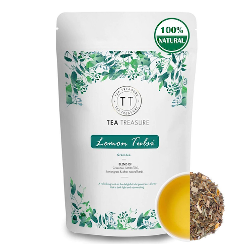 Зеленый чай с Лимонным тулси (100 г), Lemon Tulsi Green Tea, произв. Tea Treasure #1