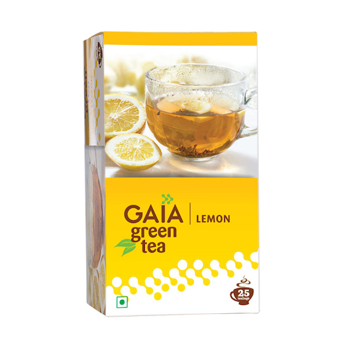 Зеленый чай с Лимоном (25 пак, 2 г), Leaf Green Tea Lemon, произв. Gaia #1