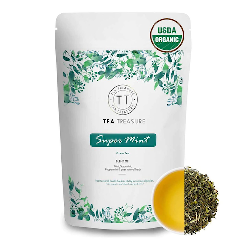 Зеленый чай с Мятой (100 г), Super Mint Green Tea, произв. Tea Treasure #1